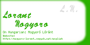 lorant mogyoro business card