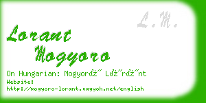 lorant mogyoro business card